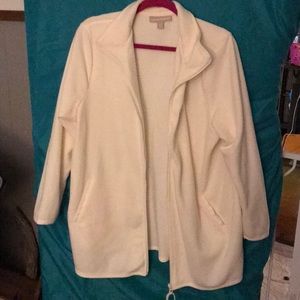 Cream colored fleece jacket